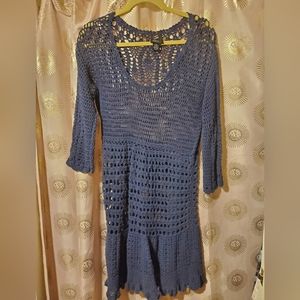 Blue Crochet Dress